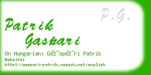 patrik gaspari business card